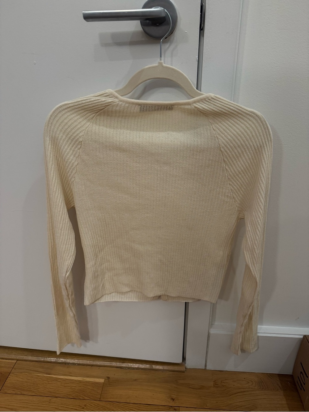 Mango Cream Ribbed Button Cardigan - Picture 3 of 3